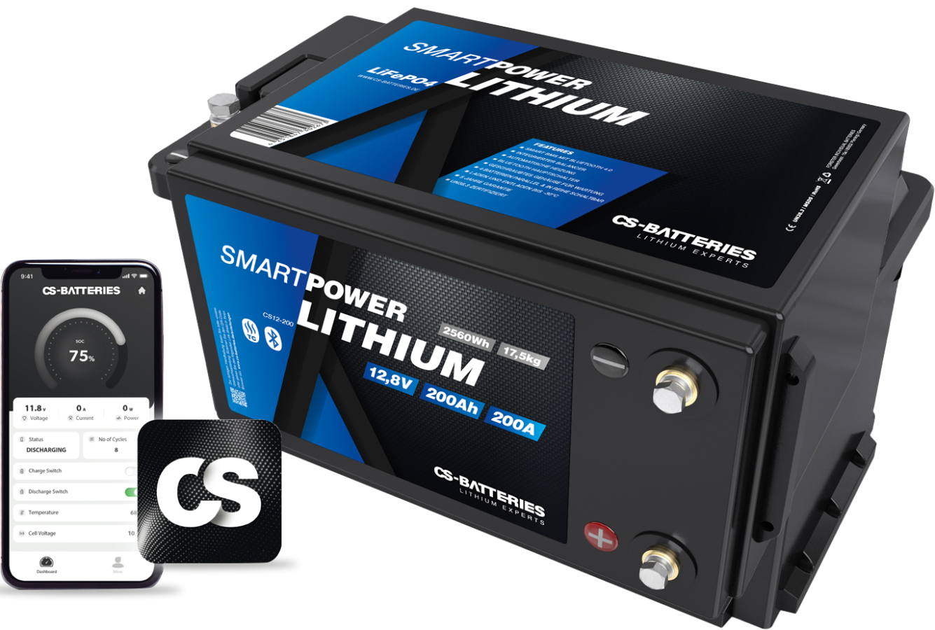 12-8 V-200 Ah-C20-Lithium-2560 Wh-340 x 190 x 248 mm-1Forster-Smart-Power-CS12-200