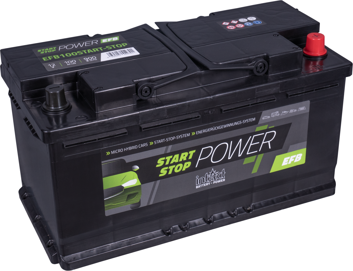 12 V – 100 Ah – C20 – 900 A – 353 x 175 x 190 mm – 0 intakt – Start-Stopp-Power – EFB100SS