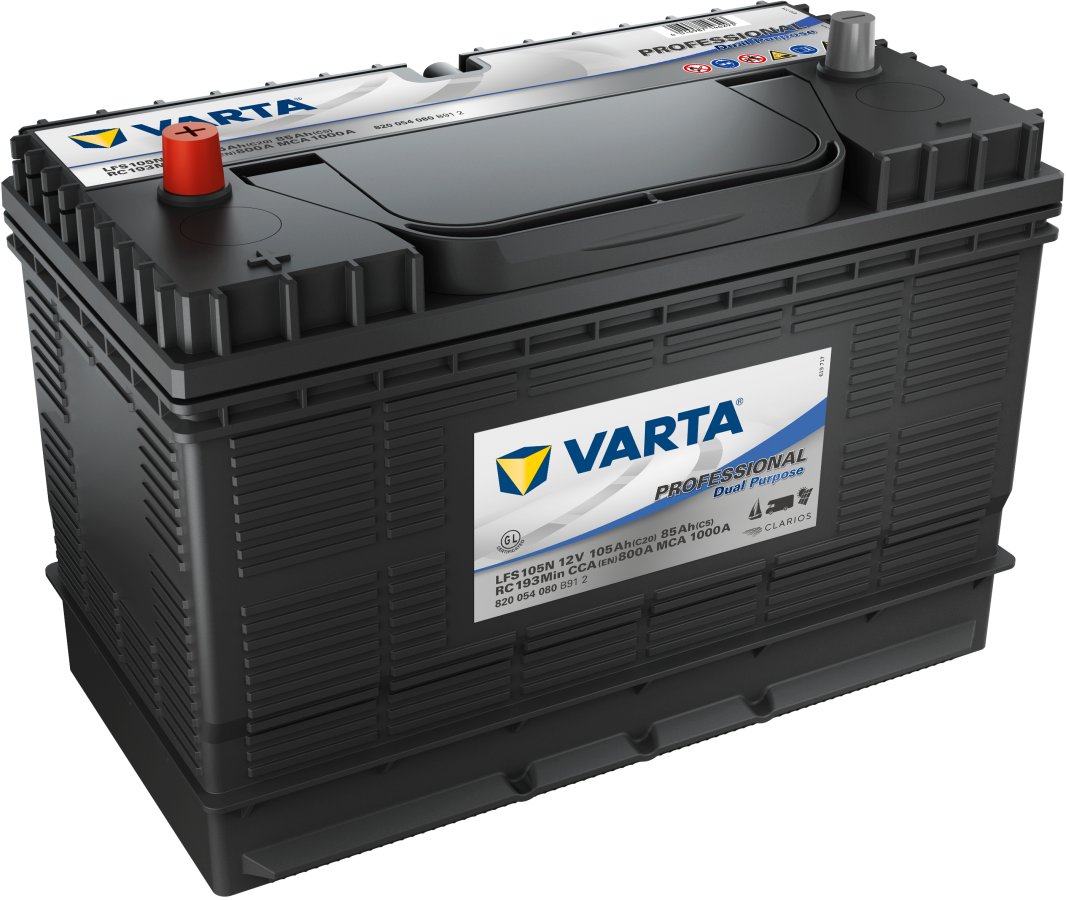 12 V-105 Ah-C20-800 A-EN-330 x 172 x 242 mm-1 Varta Prof Dual Purpose V820054080-LFS105