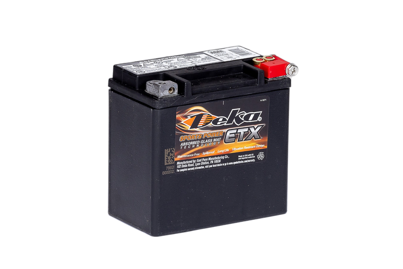 12 V – 12 Ah – C20 – 240 A – 150 x 88 x 145 mm – 0deka Power ETX14L