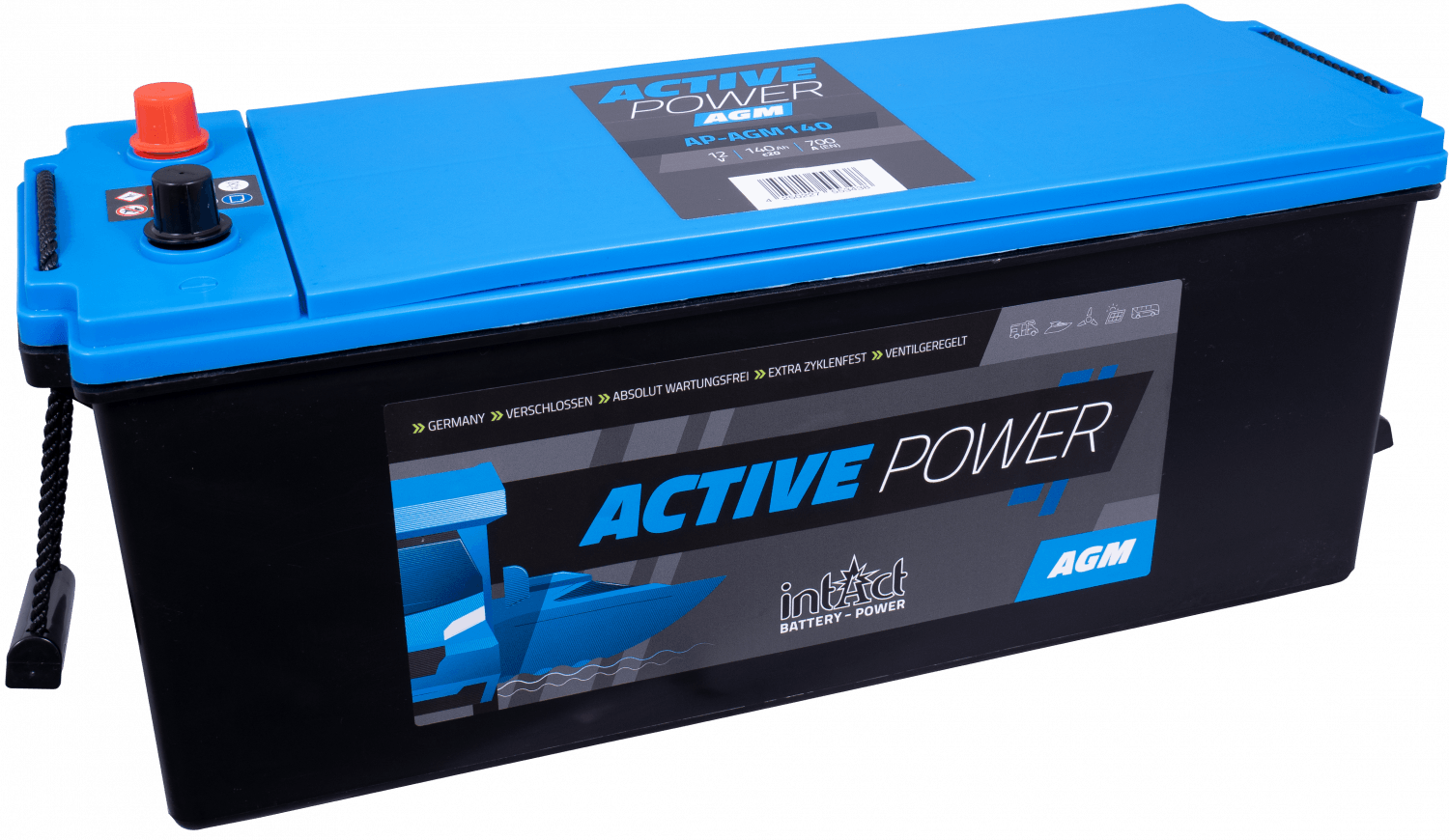 12 V – 140 Ah – C20 – 700 A – 513 x 189 x 223 mm – 3 intakt – Active Power AGM AP AGM140