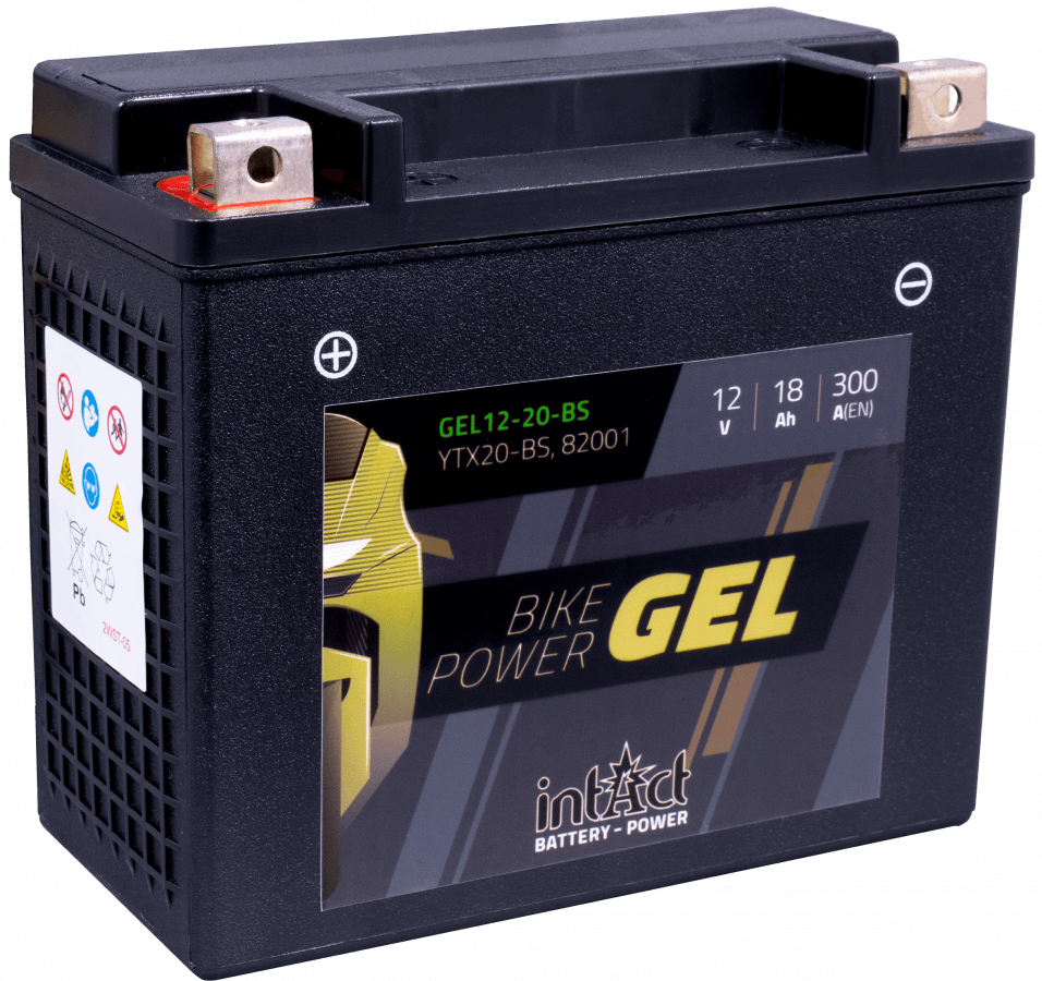 12 V – 18 Ah – C20 – 300 A – 175 x 87 x 155 mm – 1 Intact Bike Power Gel Gel 12-20 BS