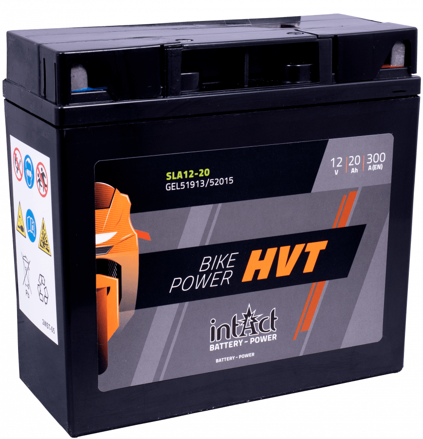 12 V – 20 Ah – C20 – 300 A – 180 x 78 x 172 mm – 0 Intact Bike Power HVT-HVTSLA12-20