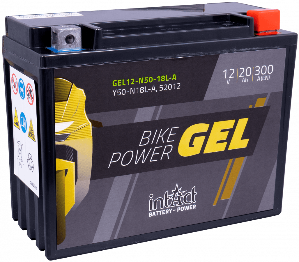 12 V, 20 Ah, C20, 300 A, 206 x 91 x 164 mm, 0 Intact Bike Power Gel, Gel12, N50, 18 l, A