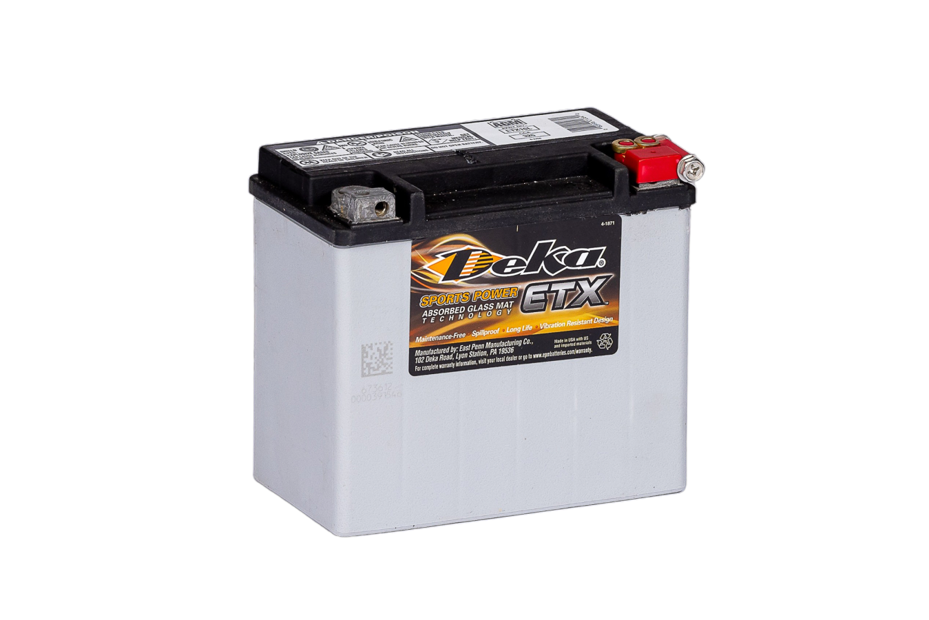 12 V – 20 Ah – C20 – 350 A – 206 x 91 x 169 mm – 0deka Power ETX18L