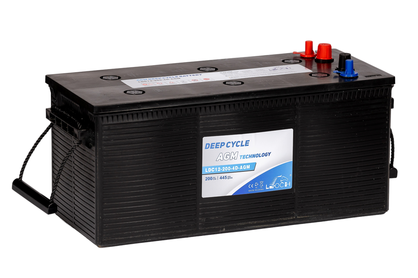 12 V – 200 Ah – C20 – 190 Ah – C10 – 527 x 214 x 222 mm – 0LEOCH – Deep Cycle Power – LDC12-200
