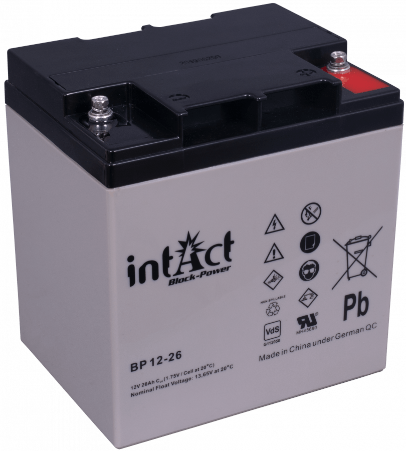 12 V – 26 Ah – C20 – 166 x 125 x 175 mm – 0 intakt – Block-Power – BP12-26