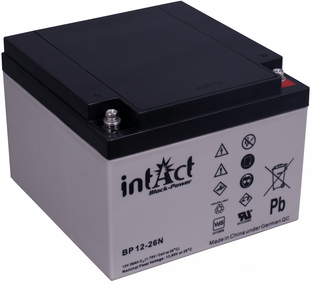 12 V, 26 Ah, C20, 166 x 175 x 125 mm, 0 intakt, Block Power, BP12-26N