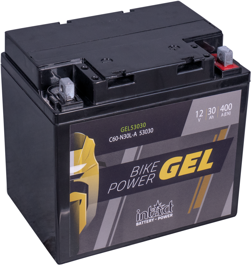 12 V, 30 Ah, C20, 400 A, 178 x 124 x 166 mm, 0 Intact Bike Power Gel, Gel53030