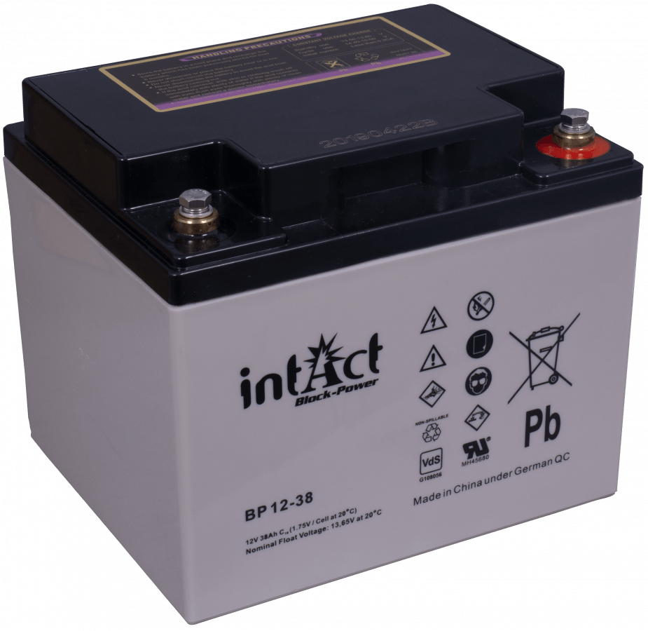 12 V – 38 Ah – C20 – 197 x 165 x 170 mm – 0 intakt – Block-Power – BP12-38