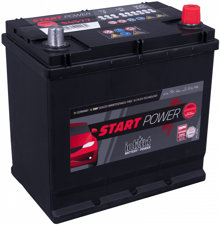 12 V – 45 Ah – C20 – 300 A – 220 x 135 x 225 mm – 0 intakt – Startleistung – neue Generation – 54577