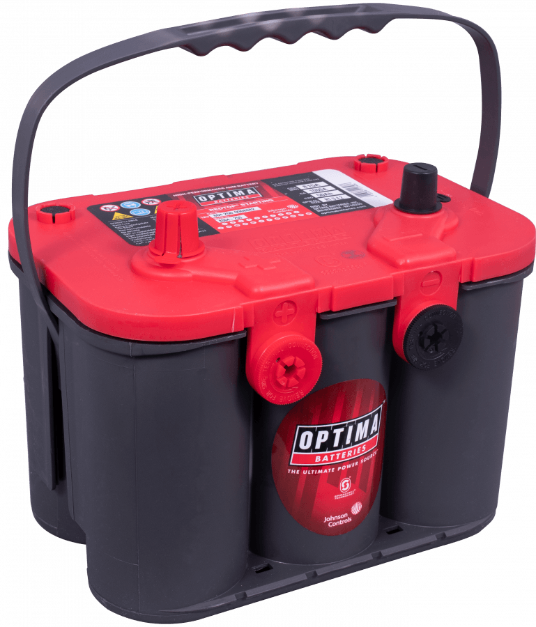 12 V, 50 Ah, C20, 815 A, 254 x 175 x 200 mm, 1 Optima Red Top RTU, 4,2 l