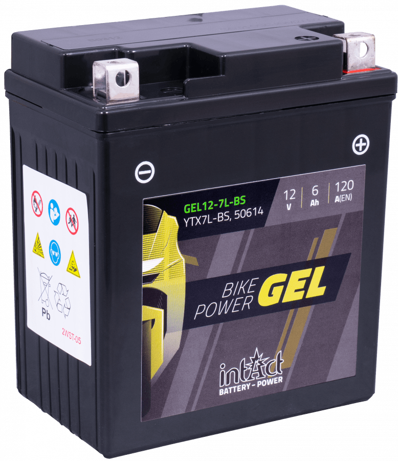 12 V – 6 Ah – C20 – 120 A – 114 x 71 x 131 mm – 0 Intact Bike Power Gel Gel 12-7L BS