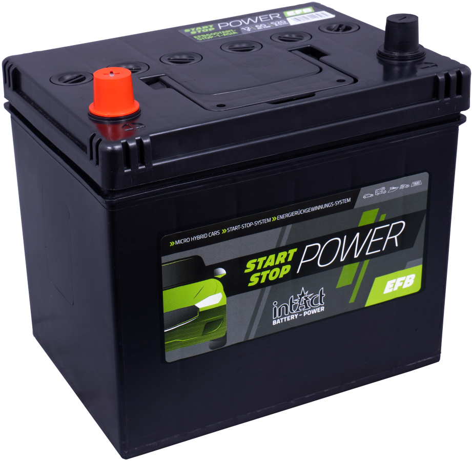 12 V – 60 Ah – C20 – 520 A – 230 x 172 x 220 mm – 1 intakt – Start-Stopp-Power – EFB60SS-1 – Asien