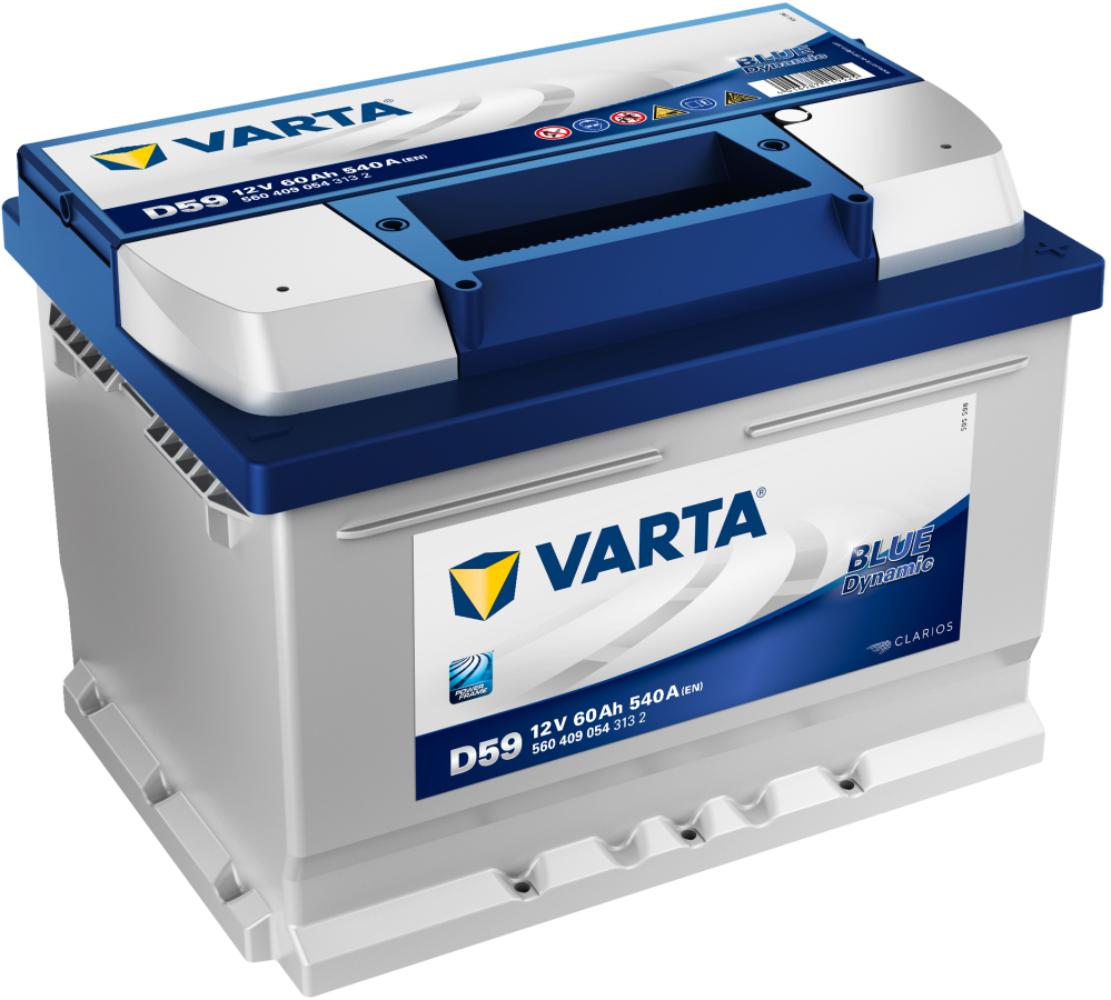 12 V – 60 Ah – C20 – 540 A – 242 x 175 x 175 mm – 0 Varta – Blue Dynamic V560409054 – D59