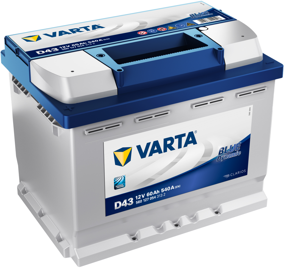 12 V – 60 Ah – C20 – 540 A – 242 x 175 x 190 mm – 1 Varta – Blue Dynamic V560127054 – D43