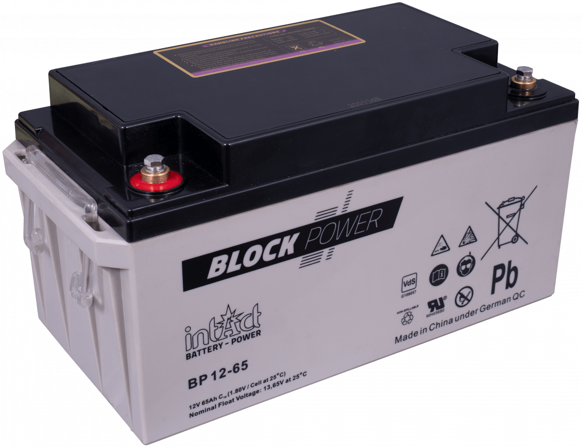 12 V – 65 Ah – C20 – 350 x 165 x 178 mm – 1 intakt – Block Power – BP12-65