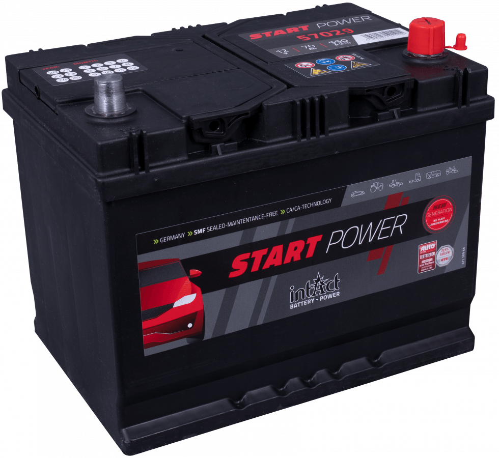 12 V, 70 Ah, C20, 550 A, 260 x 172 x 220 mm, 0 intakt, Startleistung, neue Generation, 57029