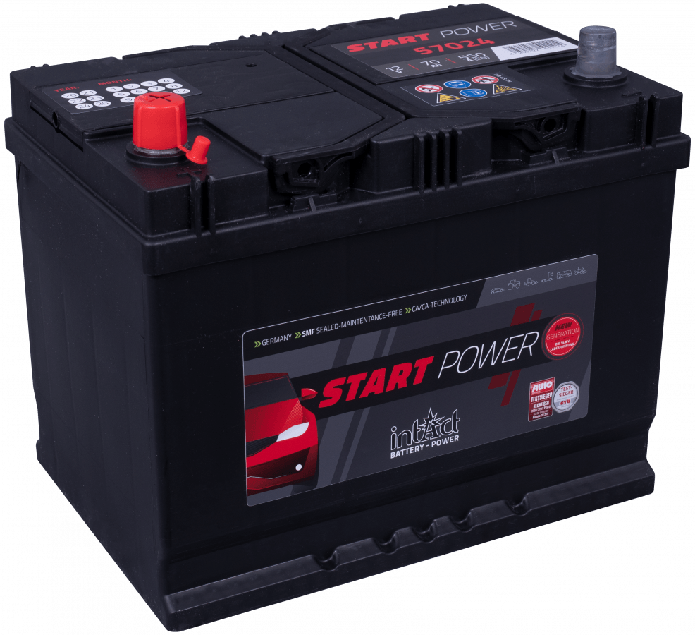 12 V, 70 Ah, C20, 550 A, 260 x 172 x 220 mm, 1 intakt, Startleistung, neue Generation, 57024