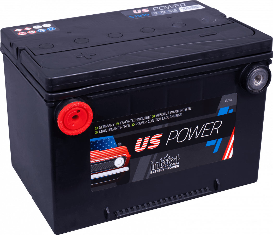 12 V, 70 Ah, C20, 670 A, 260 x 179 x 186 mm, 1 intakt, US-Power, 57010