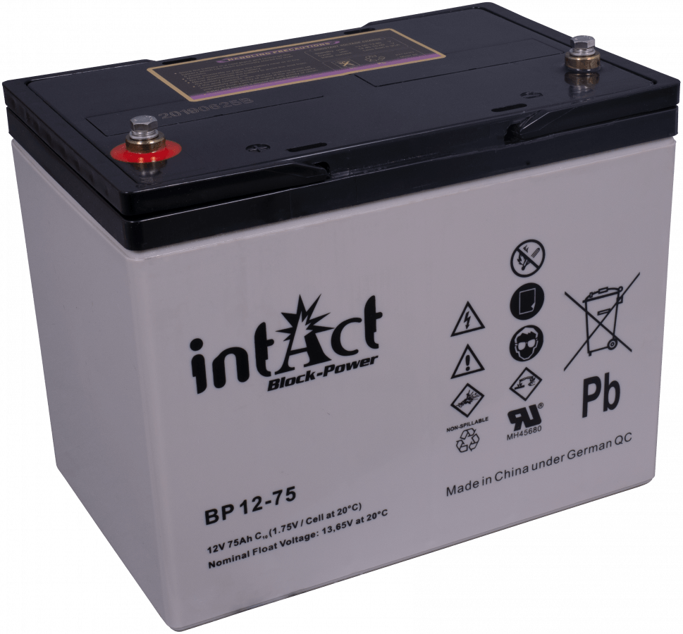 12 V – 75 Ah – C10 – 260 x 170 x 210 mm – 1 intakt – Block Power BP12-75
