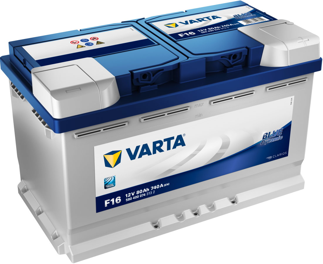 12 V – 80 Ah – C20 – 740 A – EN – 315 x 175 x 190 mm – 0 Varta – Blue Dynamic – V580400074 – F16