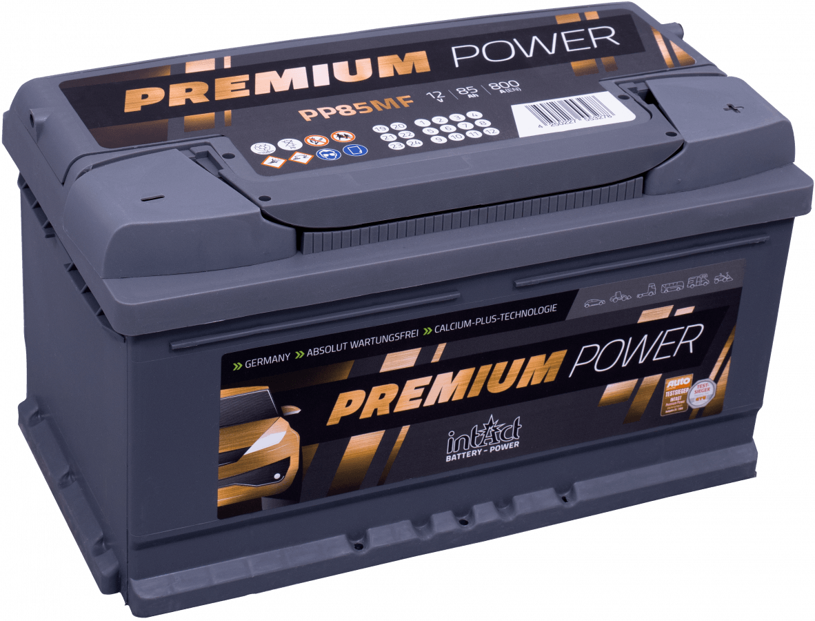 12 V – 85 Ah – C20 – 800 A – 315 x 175 x 175 mm – 0 intakt – Premium Power PP85MF