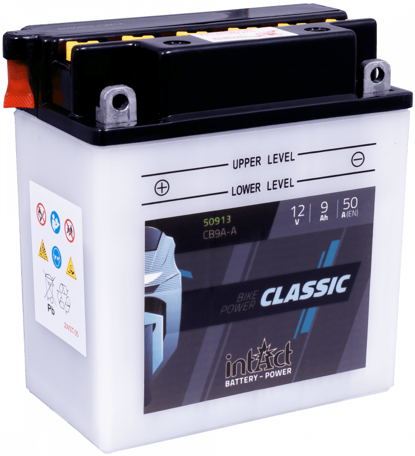 12 V-9 Ah-C20-50 A-137 x 76 x 155 mm-1intact-bike-power-classic-yb9a-a