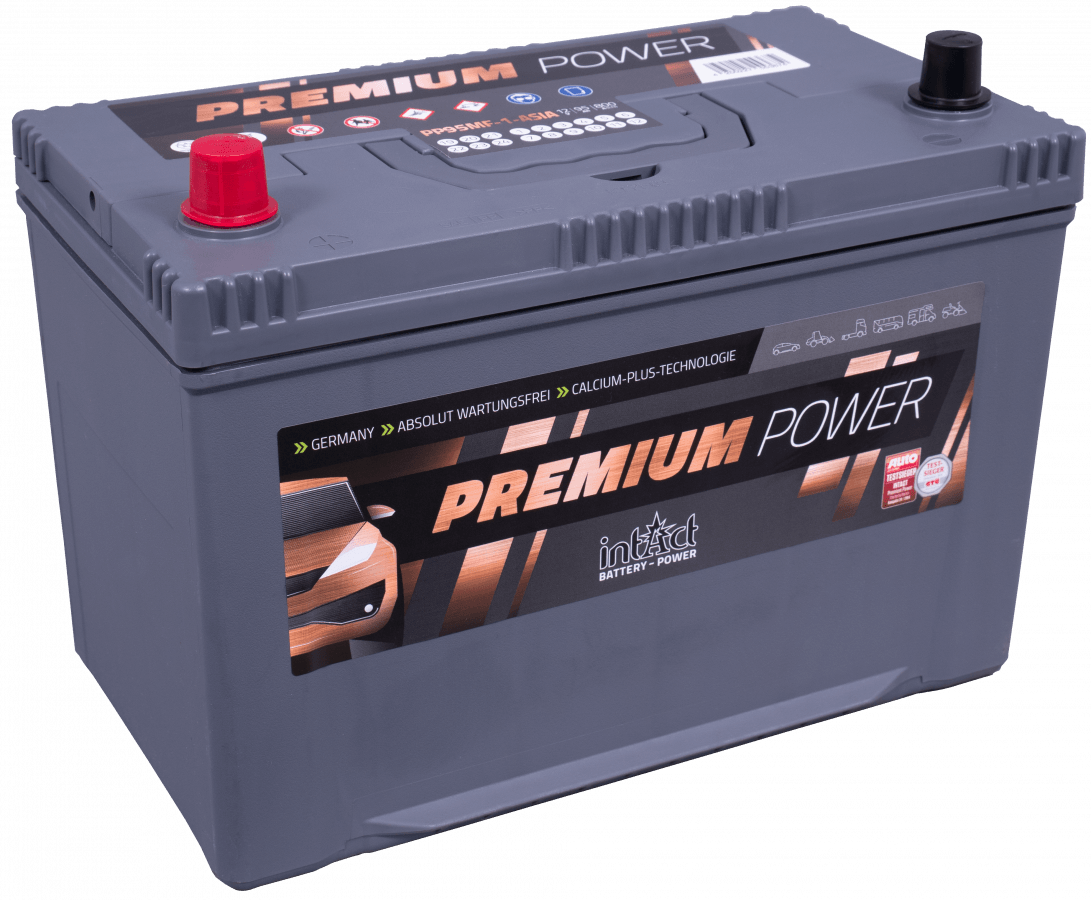 12 V – 95 Ah – C20 – 800 A – 306 x 173 x 222 mm – 1 intakt – Premium Power PP95MF-1 – Asien