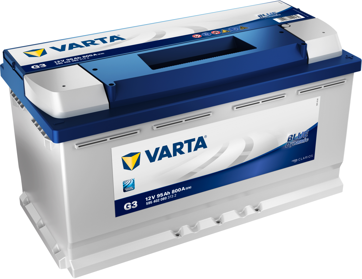 12 V – 95 Ah – C20 – 800 A – 353 x 175 x 190 mm – 0 Varta Blue Dynamic V595402080-G3