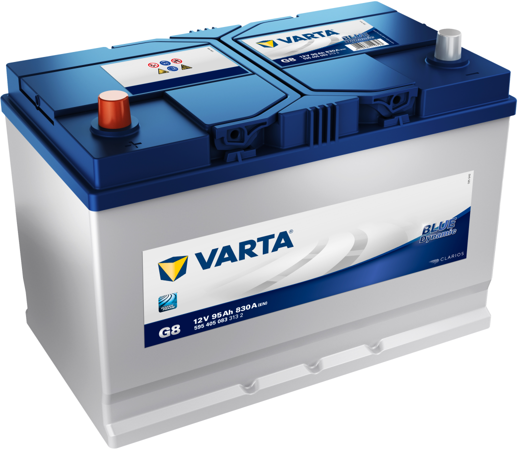 12 V – 95 Ah – C20 – 830 A – 304 x 173 x 220 mm – 1 Varta – Blue Dynamic Asia V595405083 – G8