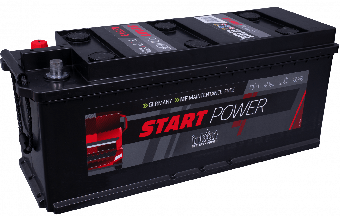 12 V – 135 Ah – C20 – 1000 A – 514 x 175 x 210 mm – 3 intakt – Startleistung – 63543