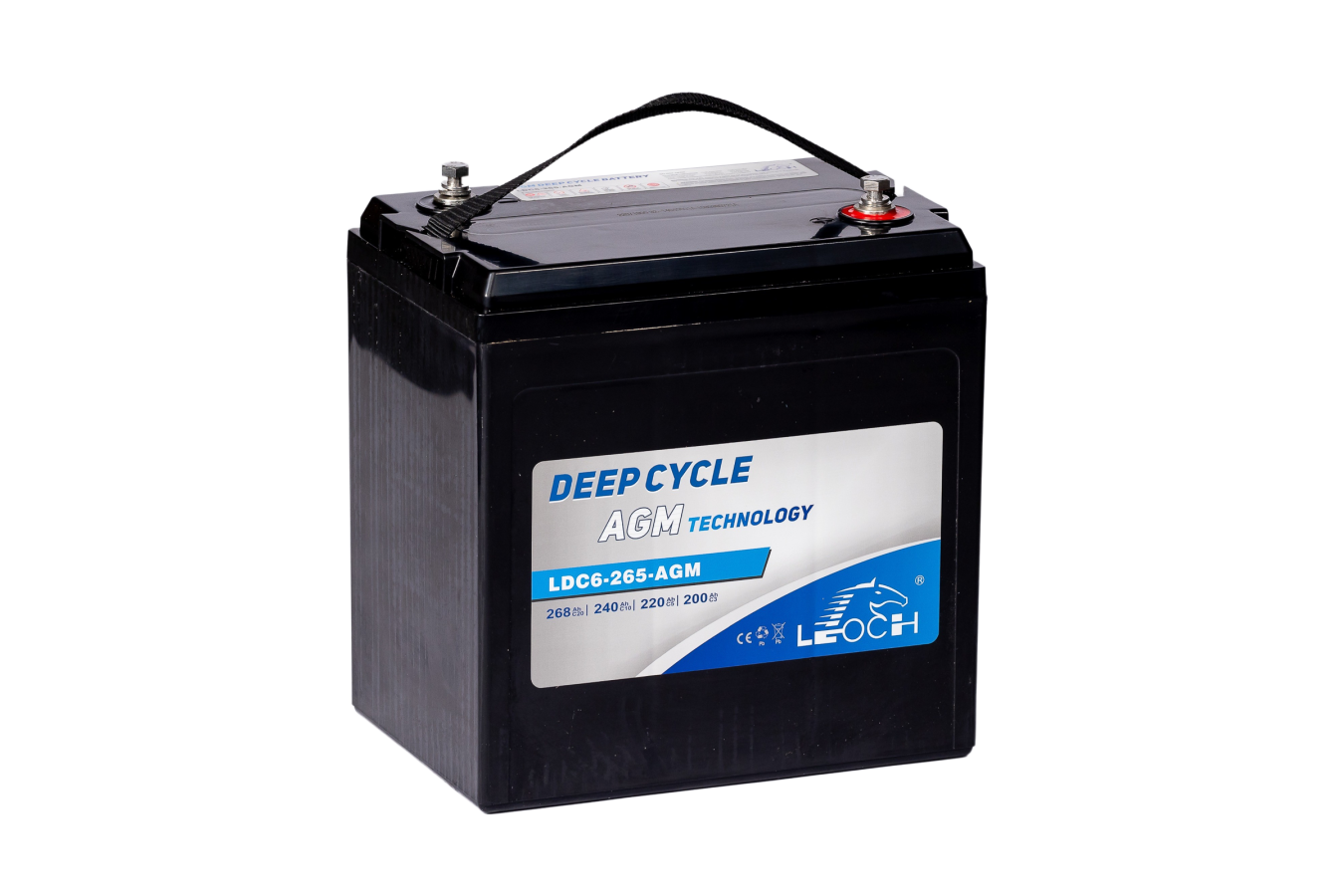 6 V-268 Ah-C20-255 Ah-C10-230 Ah-C5-260 x 180 x 263 mm-1Leoch-Deep-Cycle-Power-LDC6-265