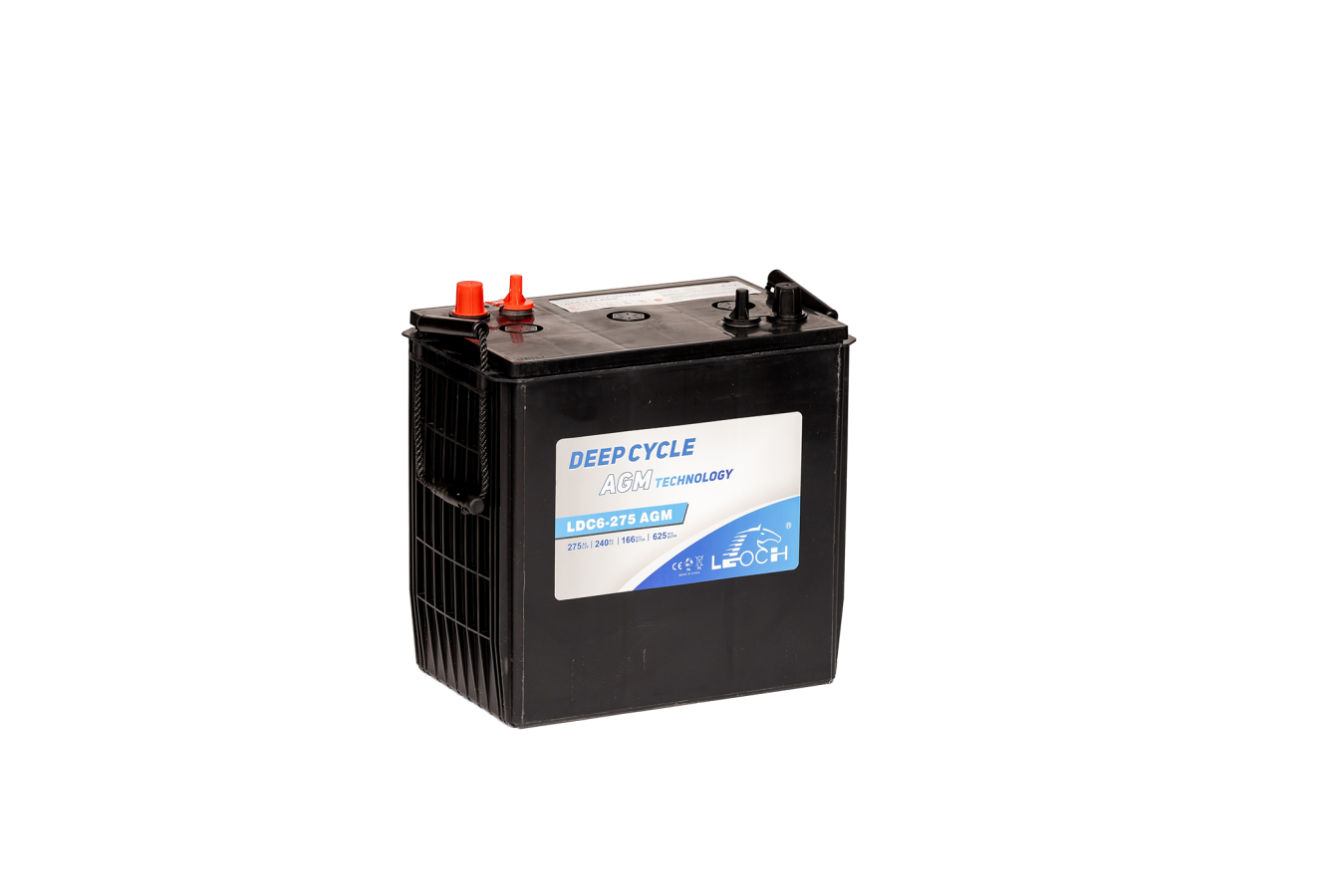 6 V – 275 Ah – C20 – 260 Ah – C10 – 240 Ah – C5 – 295 x 180 x 274 mm – 1 Leoch – Deep Cycle Power – LDC6-275