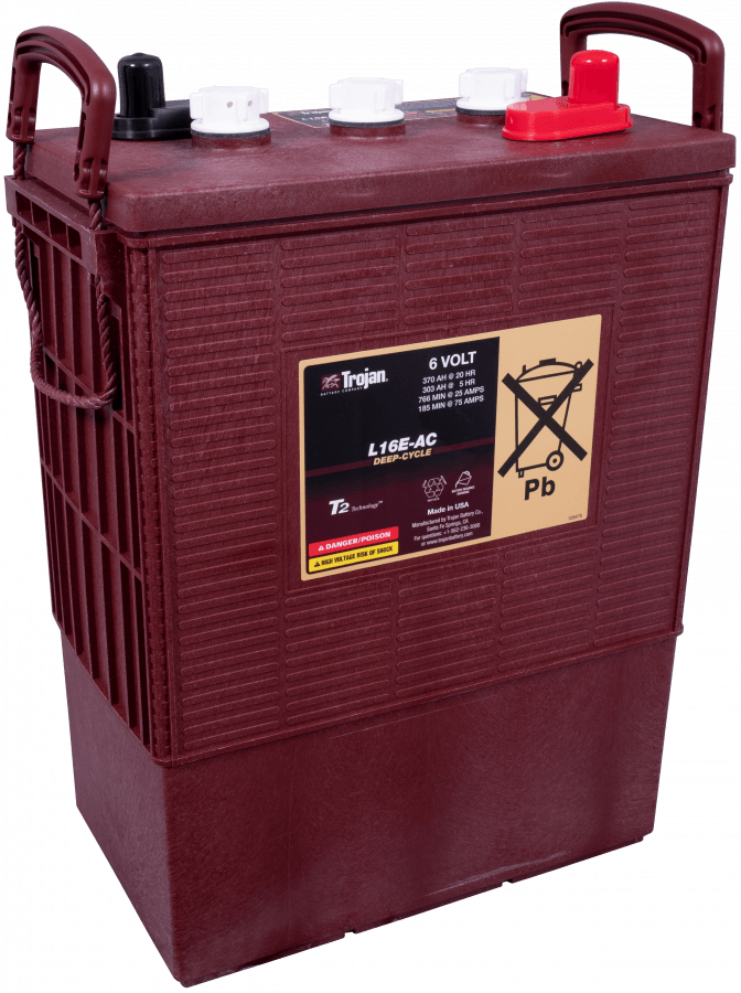 6 V – 303 Ah – C5 – 370 Ah – C20 – 411 Ah – C100 – 311 x 174 x 417 mm – 0 – Trojan – Deep Cycle – L16E – AC