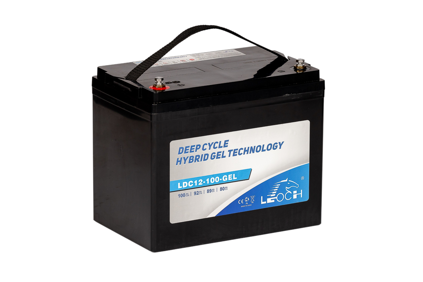 12 V - 100 Ah - C20 - 92 Ah - C10 - 89 Ah - C5 - 260 x 171 x 210 mm - 1 - Leoch Gel Power LDC12-100gel
