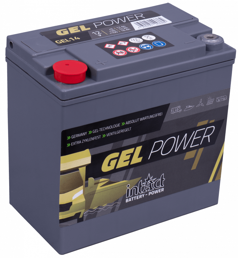 12 V - 12 Ah - C5 - 14 Ah - C20 - 16 Ah - C100 - 150 x 87 x 145 mm - 1 intact - gel - puissance - gel - 14