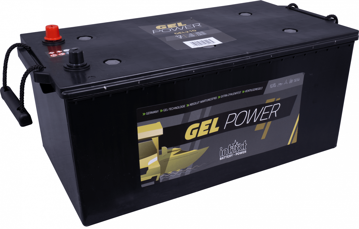 12 V - 160 Ah - C5 - 210 Ah - C20 - 230 Ah - C100 - 518 x 276 x 242 mm - 3 intact - gel - puissance - gel - 210