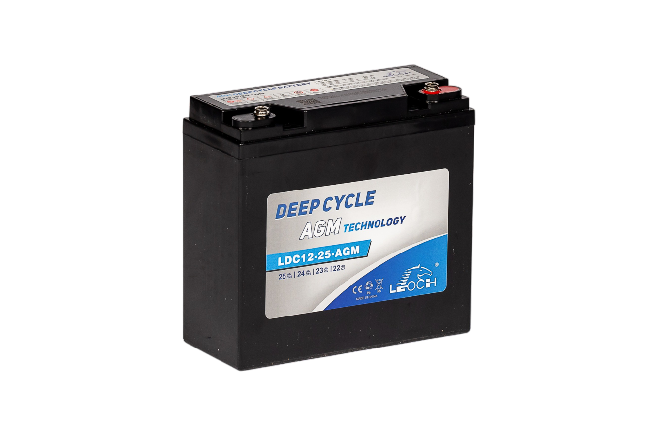 12 V-24 Ah-C10-25 Ah-C20-181 x 77 x 170 mm-0leoch-deep-cycle-power-ldc12-25