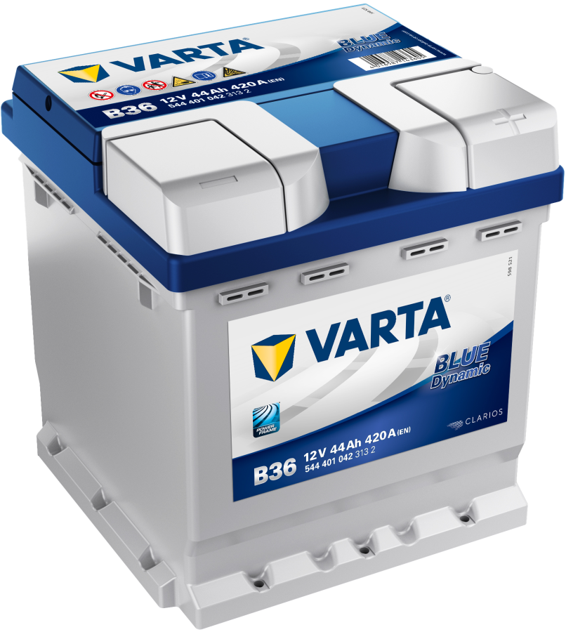 12 V-44 Ah-C20-420 A-175 x 175 x 190 mm-0 Varta-Blue Dynamic-V544401042-B36