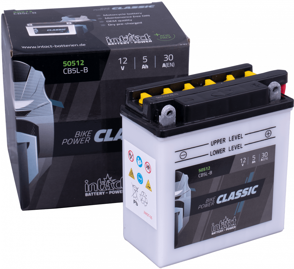 12 V-5 Ah-C20-30 A-121 x 61 x 131 mm-0intact-bike-power-classic-yb5l-b
