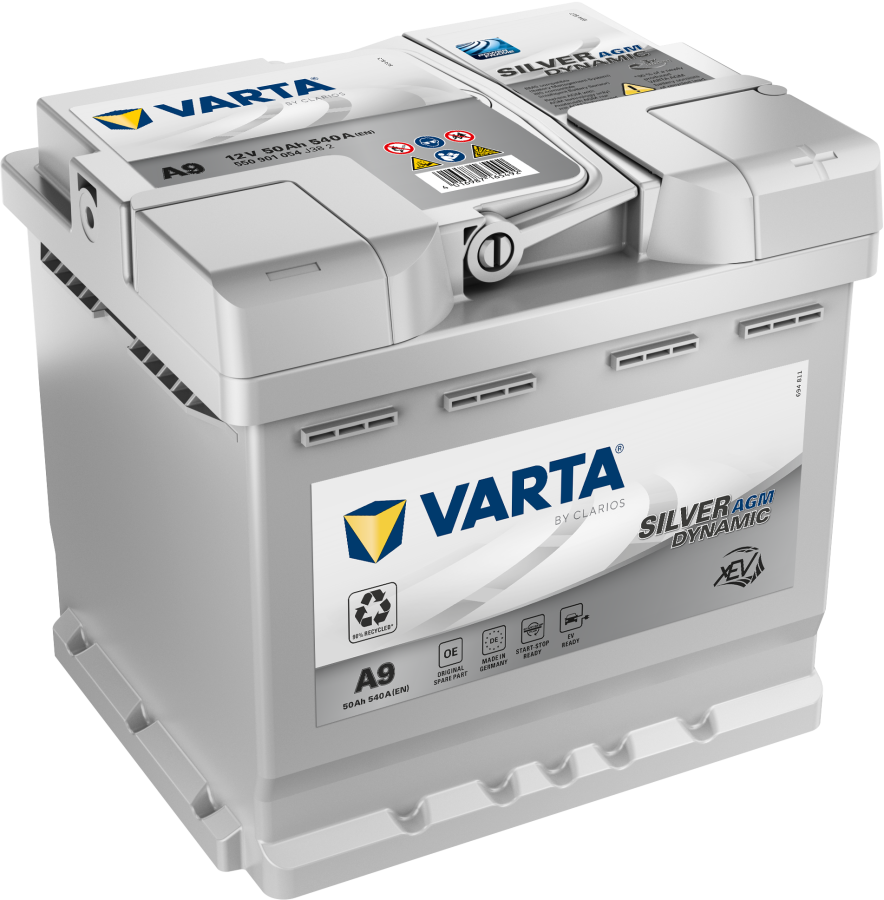 12 V-50 Ah-C20-540 A-207 x 175 x 190 mm-0 Varta-Silver-Dynamic-AGM-V550901054-A9