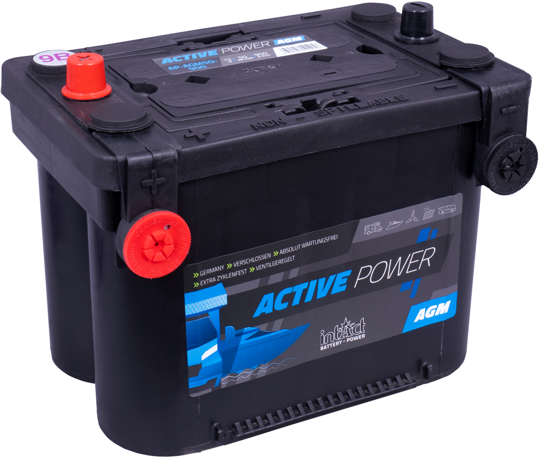 12 V - 50 Ah - C20 - 65 Ah - C100 - 900 A - 260 x 173 x 206 mm - 1 intact - puissance active - AG - AP - AGM50 - 900