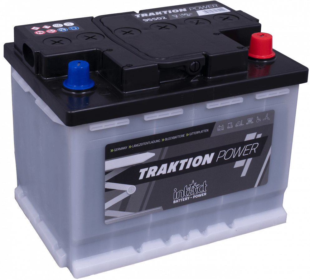 12 V - 50 Ah - C5 - 246 x 175 x 190 mm - 0 intact - traction - puissance - 95502