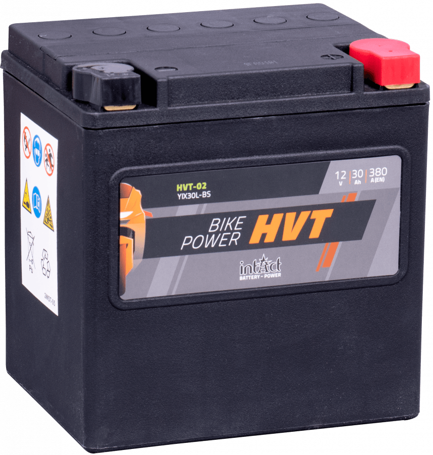 12 V - 30 Ah - C20 - 380 A - 169 x 131 x 174 mm - 0 intact - bike power - hvt - hvt-02